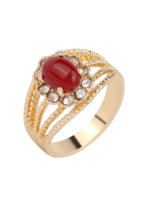 Gujin Retro style Resin stone Gold Plated Alloy Ring 0