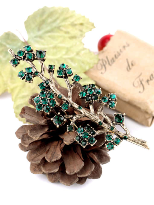 KM Lovely Rhinestones Branches Shaped Alloy Brooch 1