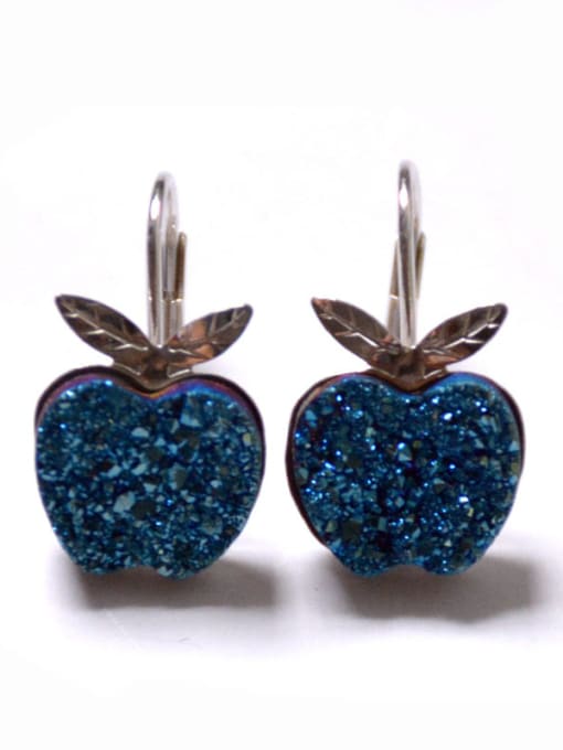 Blue Fashion Natural Crystal Apple Earrings