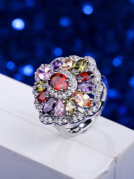 L.WIN White Gold Plated Colorful Ring 1