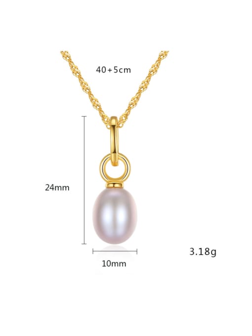CCUI Pure silver 18K-gold freshwater pearl necklace 4