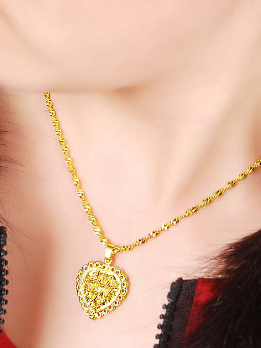 Yi Heng Da Women 24K Gold Plated Heart Shaped Copper Necklace 1