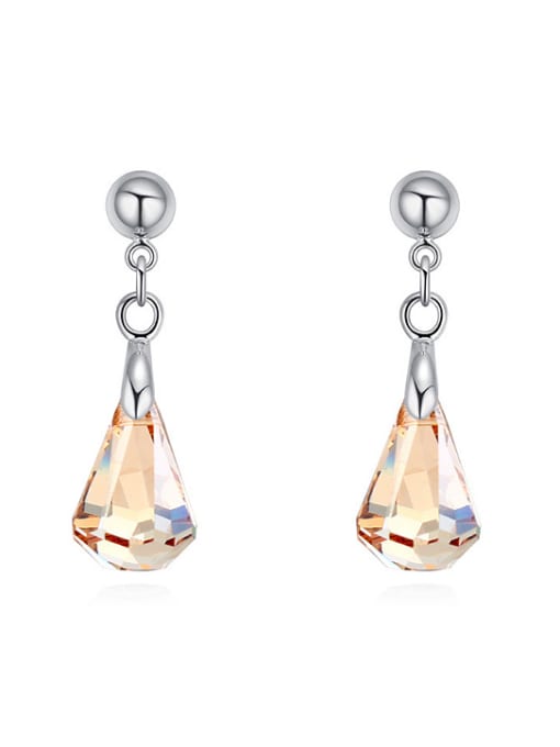 yellow Fashion Water Drop shaped austrian Crystals Alloy Drop Earrings
