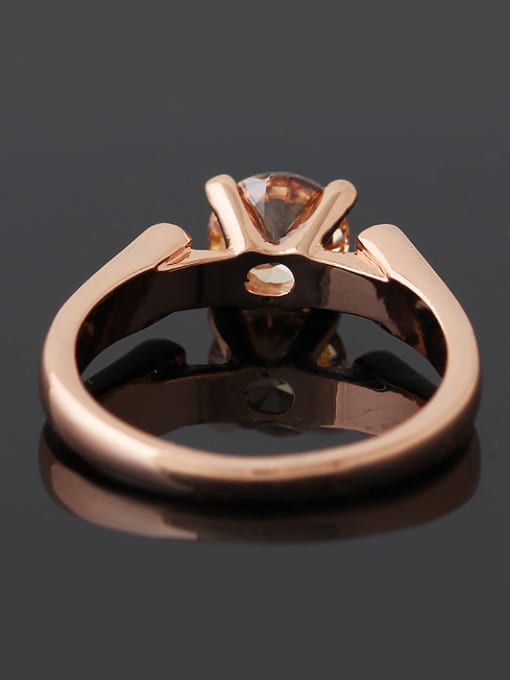 Wei Jia Fashion Rose Gold Plated Cubic Zircon Copper Ring 2