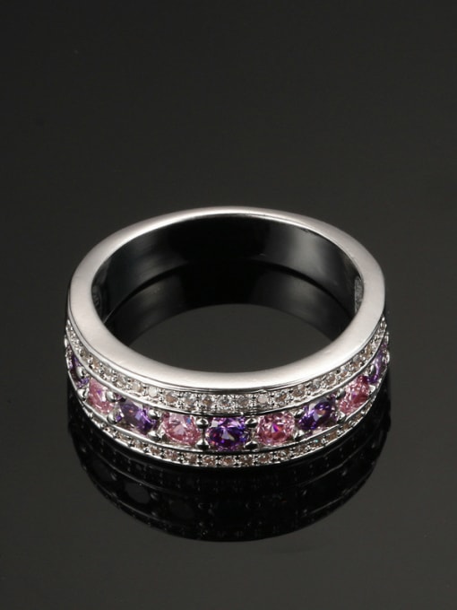 ZK Luxury Western Style AAA Purple Zircons Ring 3