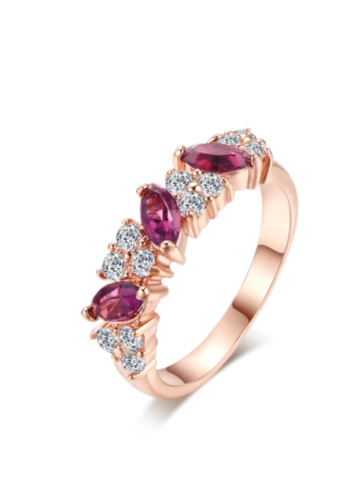 ZK Noble Zircons Fashion Western Style Copper Ring 0