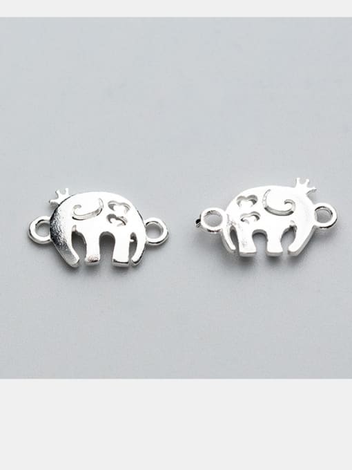 FAN 925 Sterling Silver With Silver Plated  Elephant Connectors 0