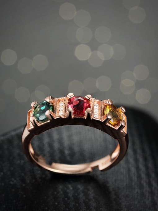 Deli Multi-color Garnet Gemstones Multistone ring 1