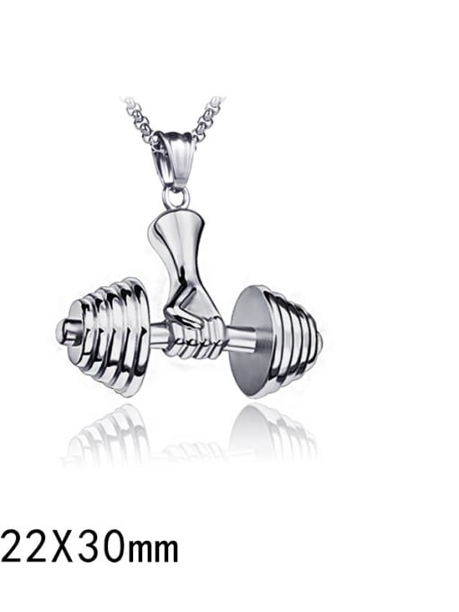 small dumbbell (without chain) Stainless Steel With Personality dumbbell Necklaces