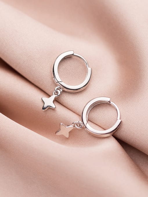 Rosh 925 Sterling Silver With Rose Gold Plated Simplistic Star Clip On Earrings 0