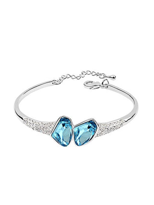 blue Simple Irregular austrian Crystals Alloy Bracelet