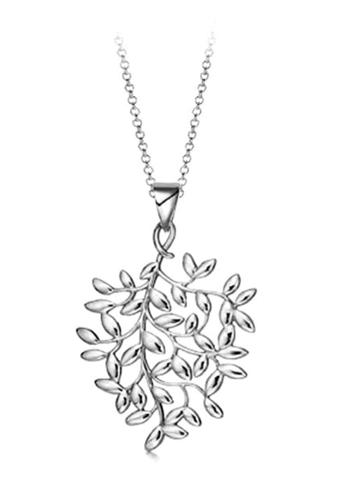 Silver Pendant Chain Silver Plated Leaves-shape Fashion Drop Earrings