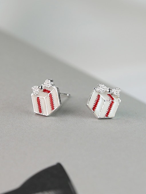 Peng Yuan Tiny Christmas Gift Box Stud Earrings 2