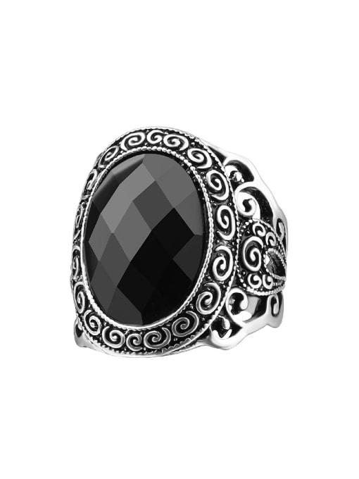 Gujin Retro style Hollow Resin Stone Alloy Ring