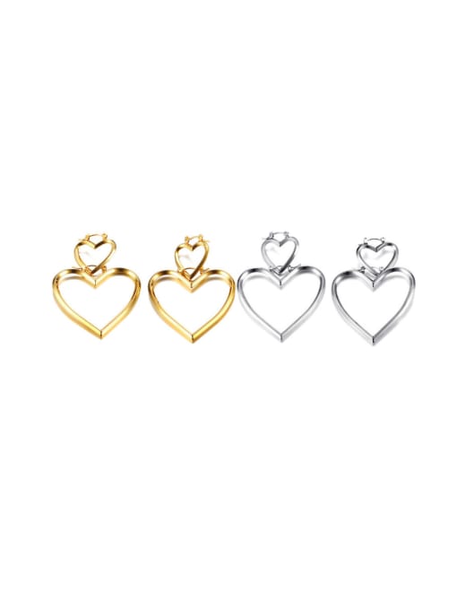 LI MUMU Multi-purpose cute heart-shaped stainless steel earrings 2