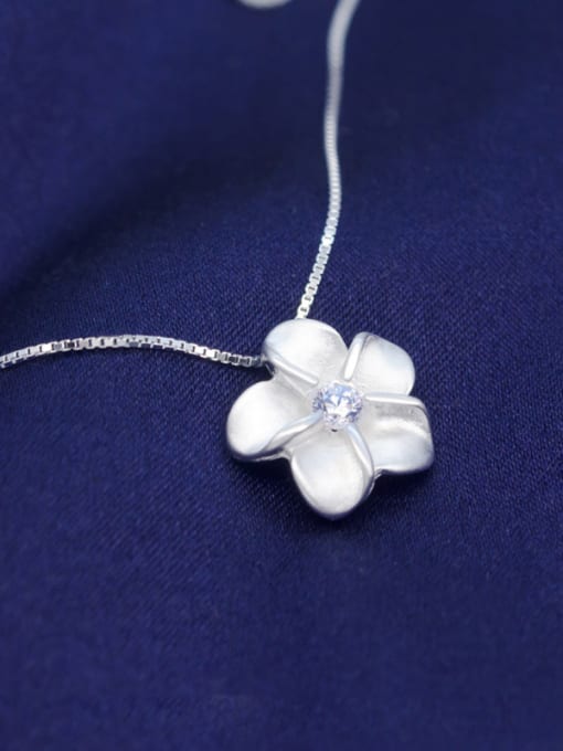 Rosh S925 silver beautiful bauhinia flower necklace 2