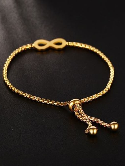 CONG Adjustable Length Gold Plated Eight Shaped Rhinestone Bracelet 1