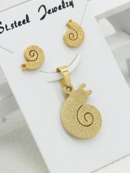 XIN DAI Gold Plated Lovely Snail Two Pieces Set 0