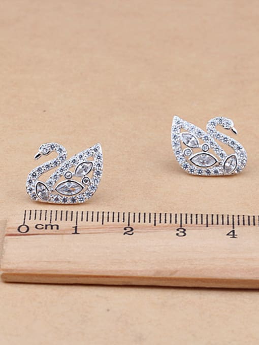 Qing Xing Cartoon Zircon Sterling Silver European And Classic stud Earring 4