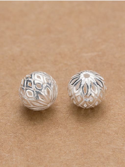 FAN 925 Sterling Silver With Silver Plated Trendy Ball Beads 1