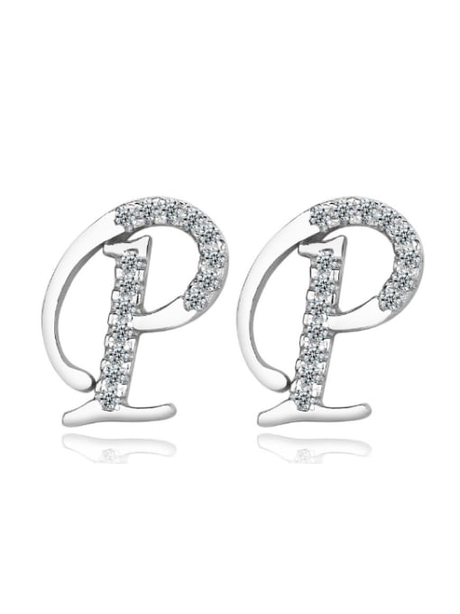 kwan Letter P-shape Fashion Stud Earrings 0