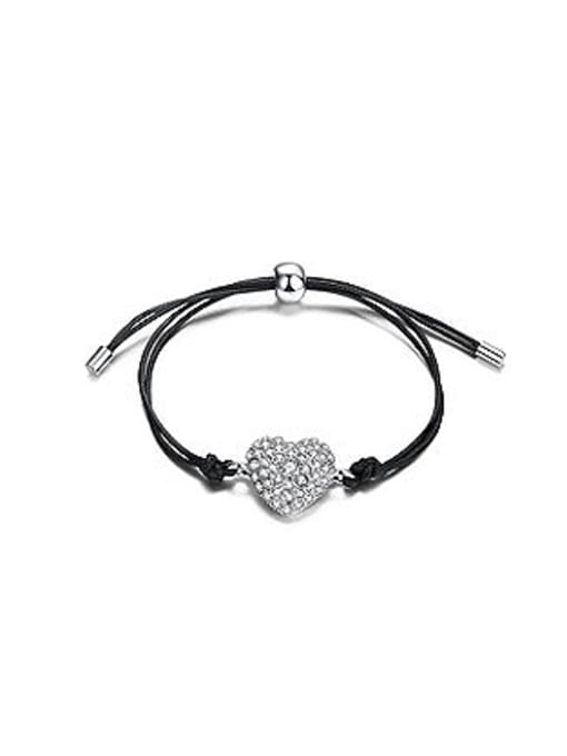 Ronaldo All-match Adjustable Heart Shaped Artificial Leather Bracelet