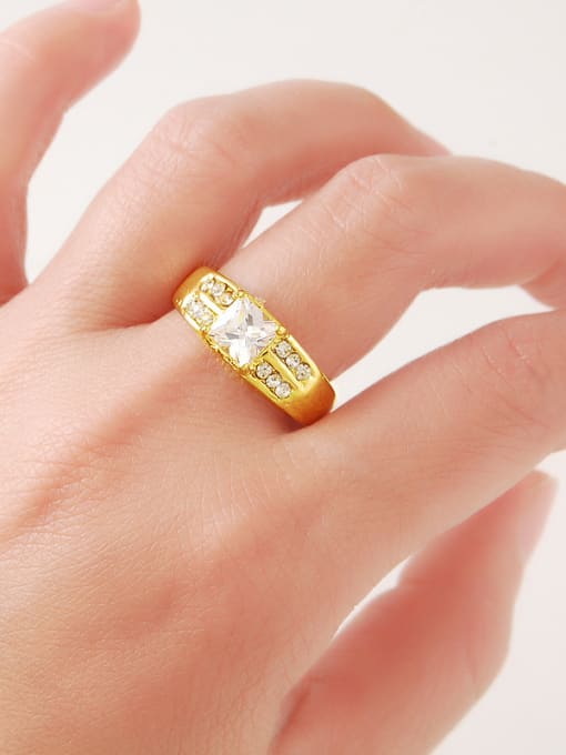 Yi Heng Da Men Personality 24K Gold Plated Shining Rhinestone Ring 1