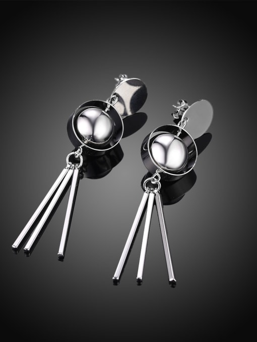 Platinum Personality Platinum Plated Beads Drop Earrings
