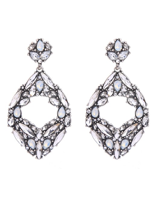 KM Elegant Shining Artificial Stones Elegant Women Drop Earrings 0