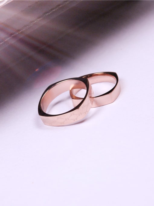 GROSE Square Rose Gold Plated Lover Ring 0