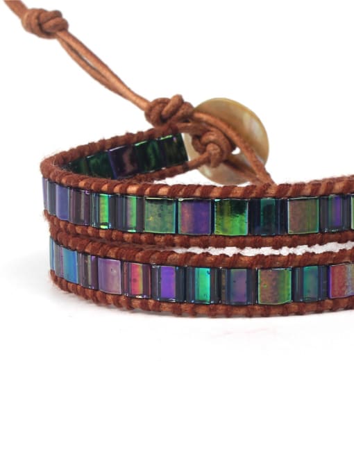 HB675-C Colorful Rectangle Stones Fashion Handmade Bracelet
