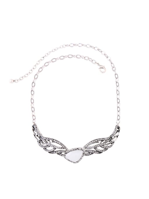 KM Retro Style Wings-shape Pendant Noble Necklace 0