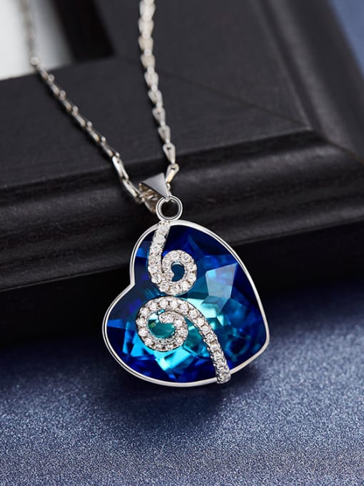 CEIDAI Blue Heart Shaped Necklace 2
