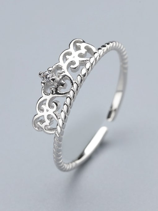 White 925 Silver Crown Shaped Ring