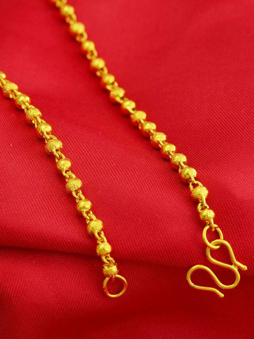 7Mm Gold Plated Scrub Beads Necklace