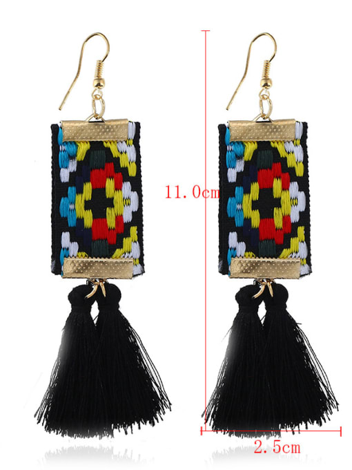 Ronaldo Exquisite Hand Embroidery Tassels Stud Earrings 2