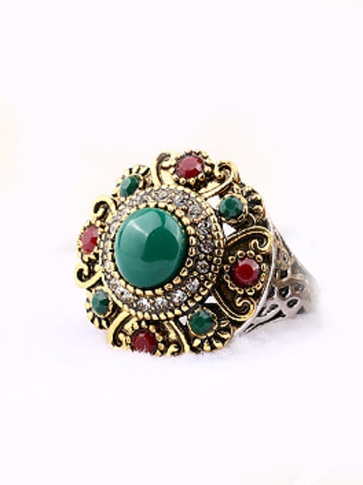 Gujin Retro style AAA Resin Cubic Crystals Round Ring 2