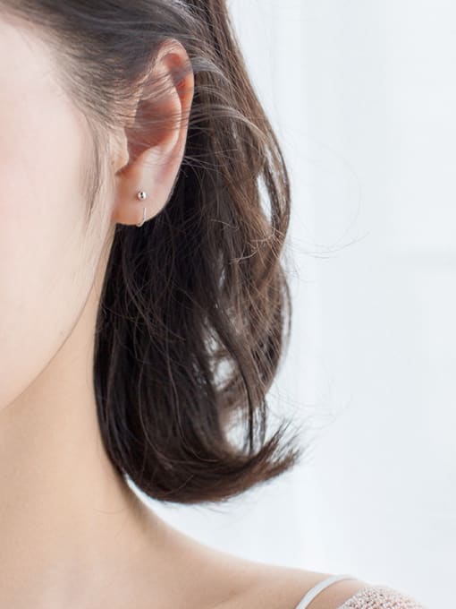 Rosh Cute Geometric Shaped S925 Silver Clip Earrings 1
