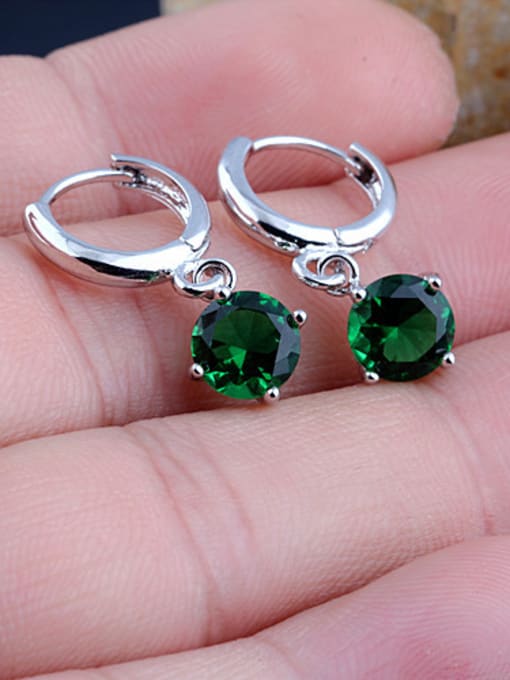Green Zircon 7MM Round Diamond Multipurpose Earing