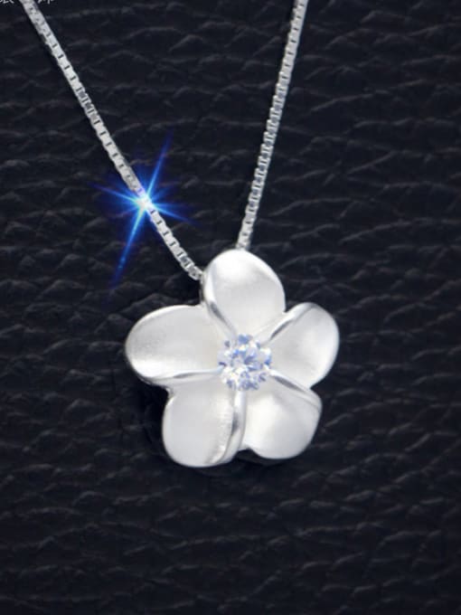 Rosh S925 silver beautiful bauhinia flower necklace 0
