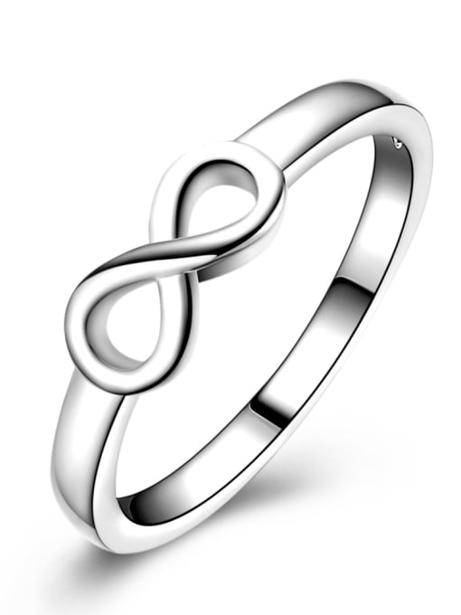 silvery 8 Shaped Simple Style Women Copper Ring