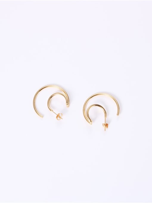 GROSE Titanium With Gold Plated Simplistic Round Hoop Earrings 3