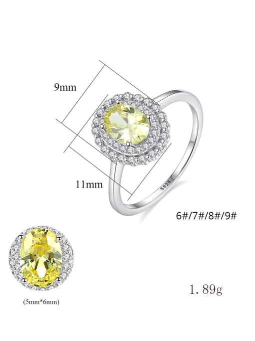CCUI 925 Sterling Silver With Cubic Zirconia  Simplistic Oval Band Rings 4