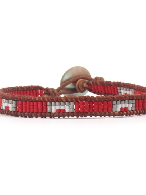 HB622-E Retro National Women Woven Leather Bracelet