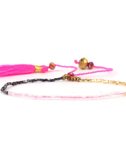 HB568-E Adjustable Bohemia Handmade Woven Tassel  Bracelet