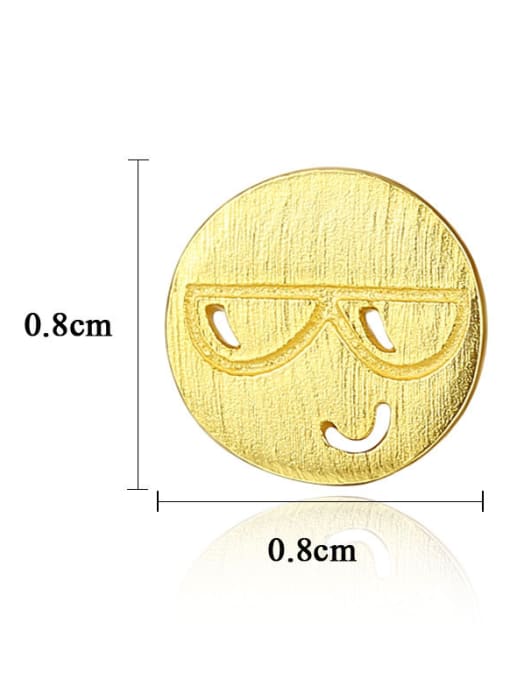 CCUI 925 Sterling Silver With 18k Gold Plated Cute Face Stud Earrings 3