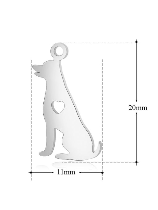 XT443-dog Stainless Steel With Silver Plated Cute Animal Charms