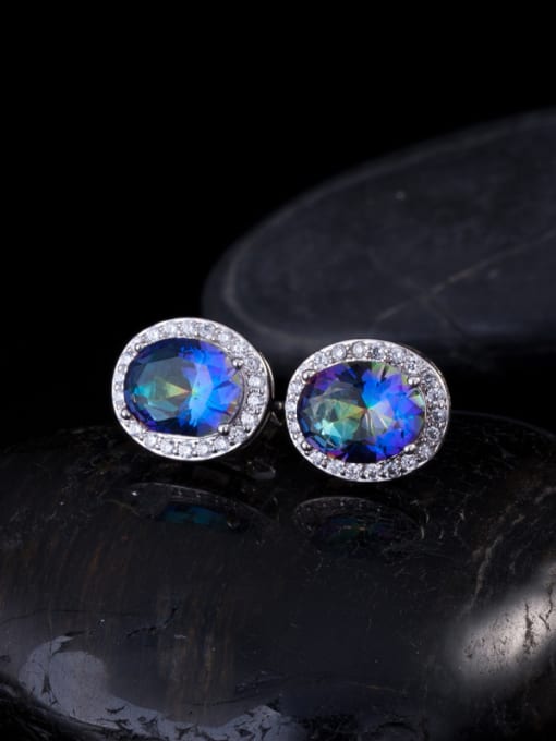 Colorful A Noble AAA Zircons Stud Cluster earring