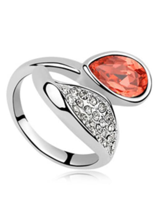 red Fashion Shiny austrian Crystals Alloy Ring