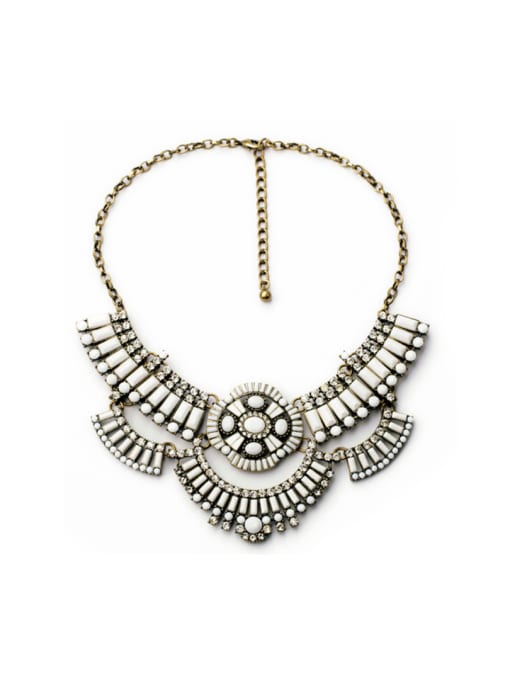 KM Exaggerate Rhinestoens Alloy Sweater Necklace